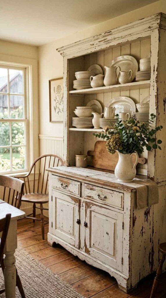 A Distressed White Hutch