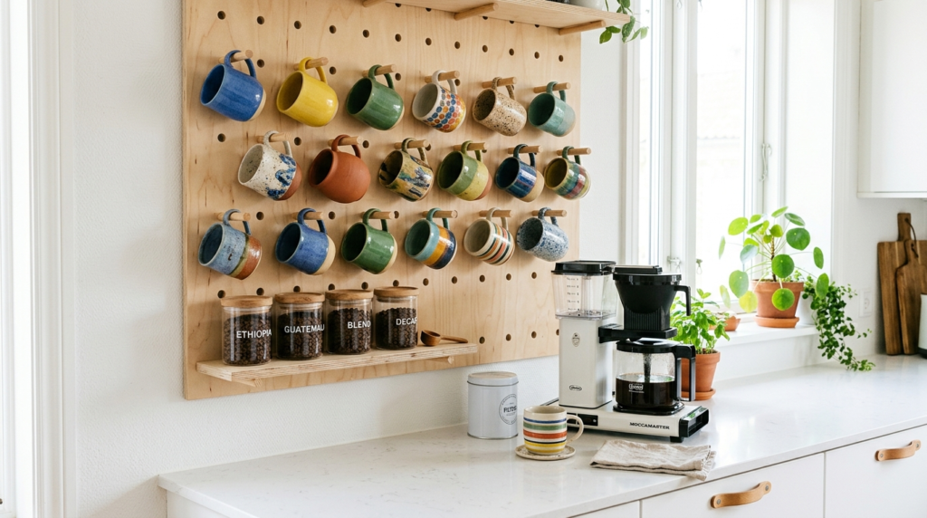 Pegboard Mug Wall