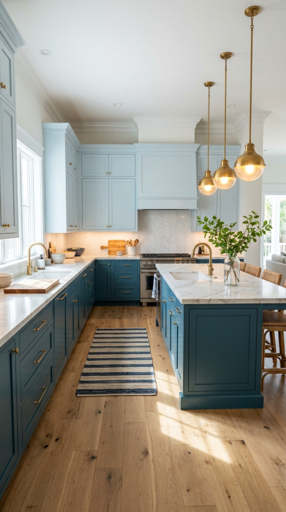 Two Tone Blue Cabinets