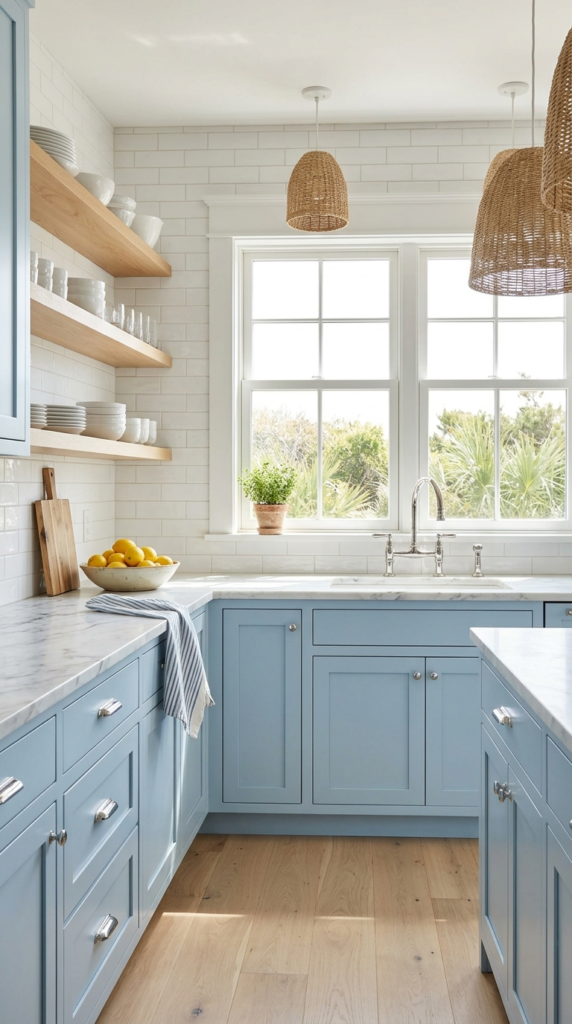 Powder Blue Cabinets