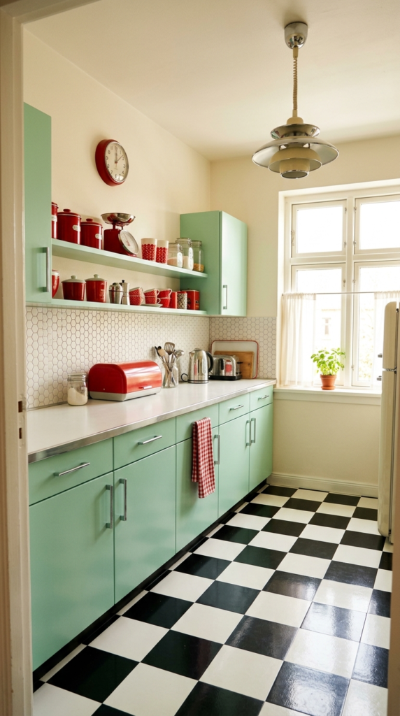 Retro Mint Cabinets