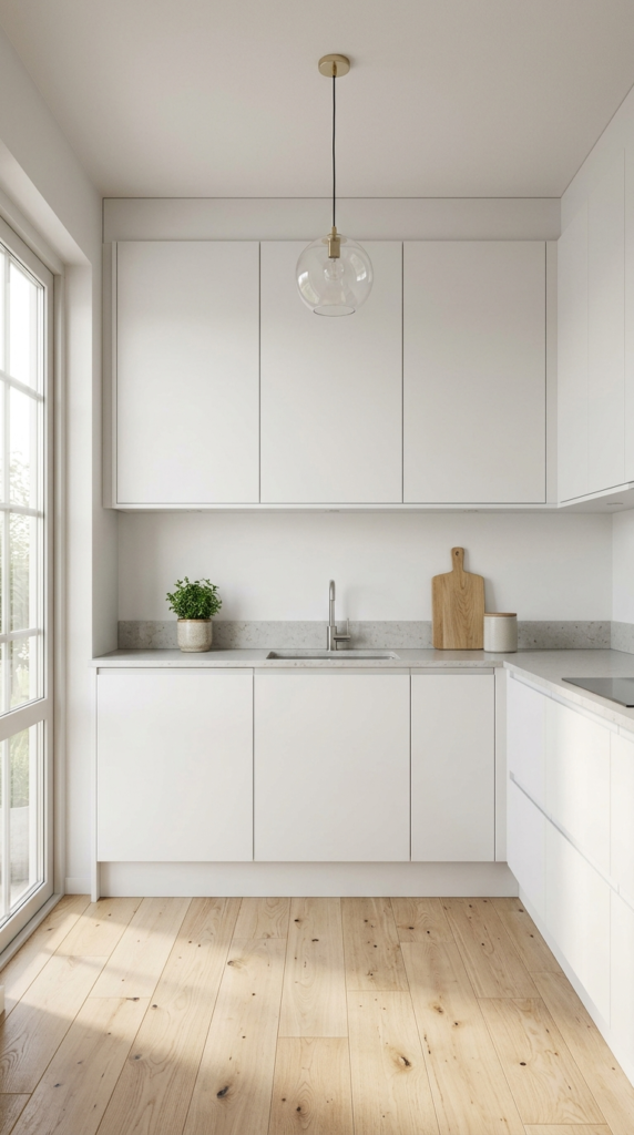 Handleless White Cabinets
