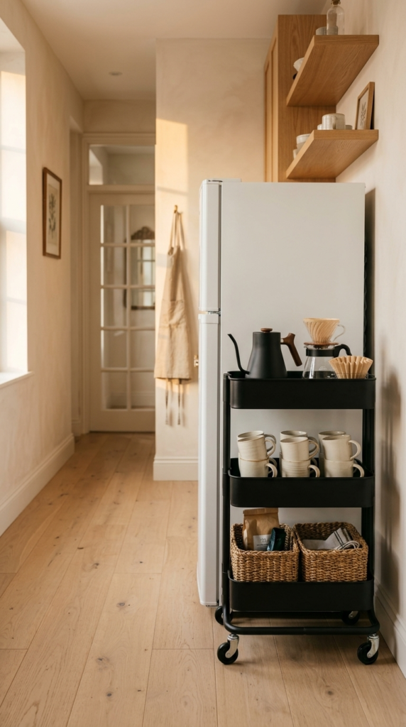 Rolling Bar Cart Station