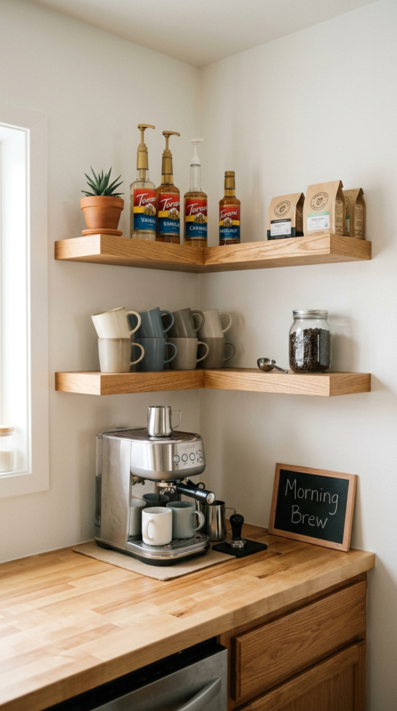 Floating Shelf Coffee Nook