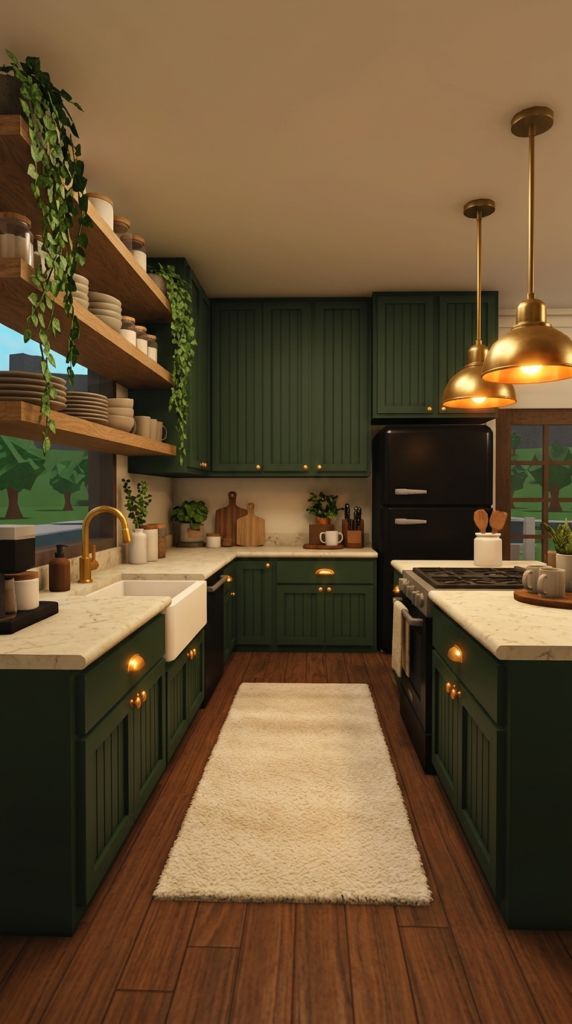 Moody Green Kitchen