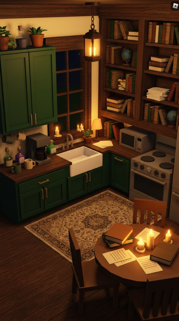 Dark Academia Study Kitchen