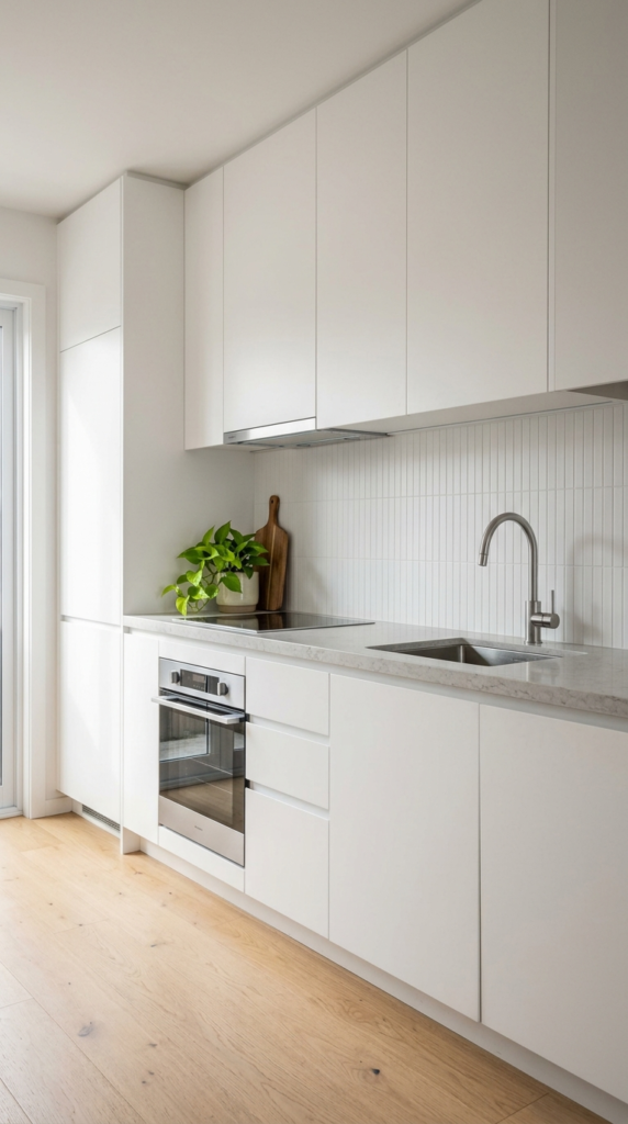 White Handleless Cabinets